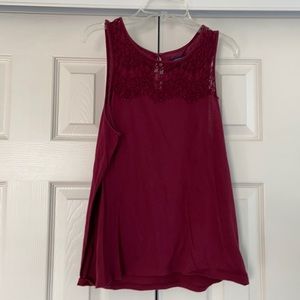 American Eagle Lace Trimmed Sleeveless Top